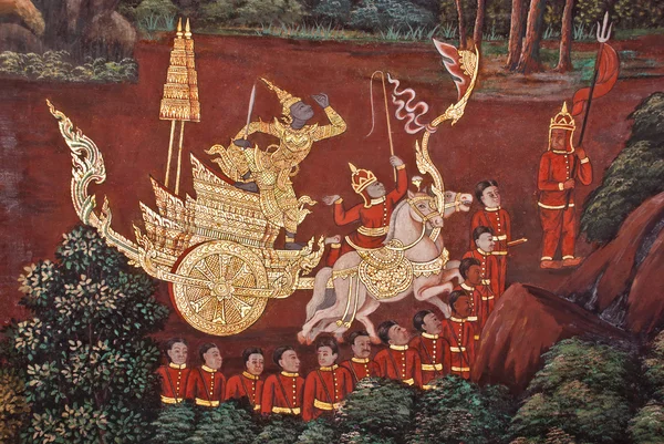 Templo mural tailandês — Fotografia de Stock