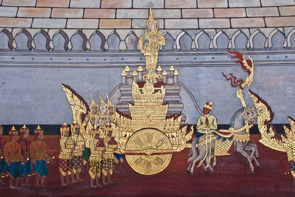 Thai templomban freskó — Stock Fotó