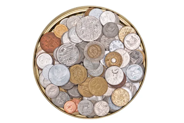 来自多个国家的硬币货币 — 图库照片
