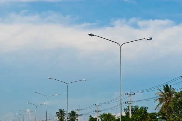 Street light pole on a sunny day — Stock Photo, Image