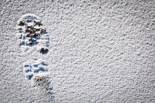 Snow foot print background