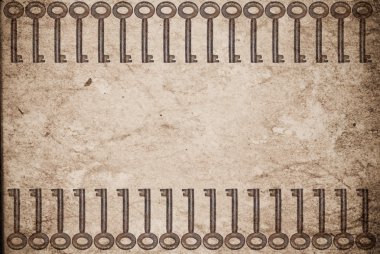 eski kağıt arka plan üzerinde paslanmış tuşları