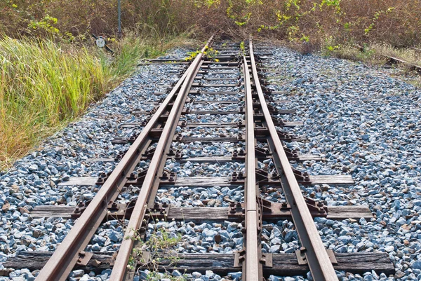 Rail way going toward a dead end — Stock Photo, Image
