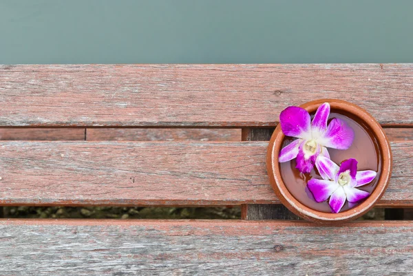 stock image Thai orchid on wood platform