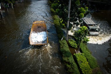 Bangkok worst flood in 2011 clipart
