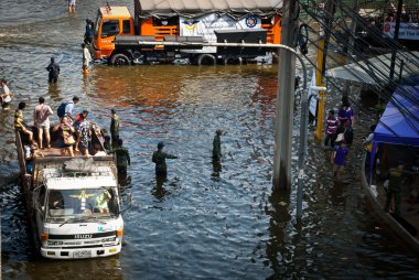 Bangkok worst flood in 2011 clipart