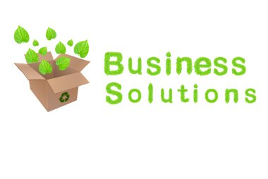 Green business solutions concept design clipart