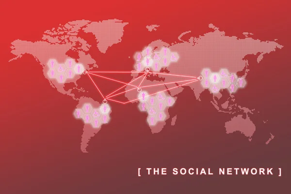 A globális társadalmi hálózati marketing üzleti koncepció — Stock Fotó