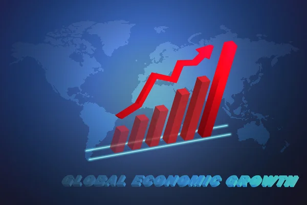 Globalnej gospodarki koncepcja 3d wykres wzrost — Zdjęcie stockowe