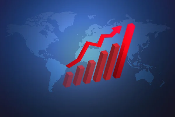 stock image The global economy business concept with 3D growth chart