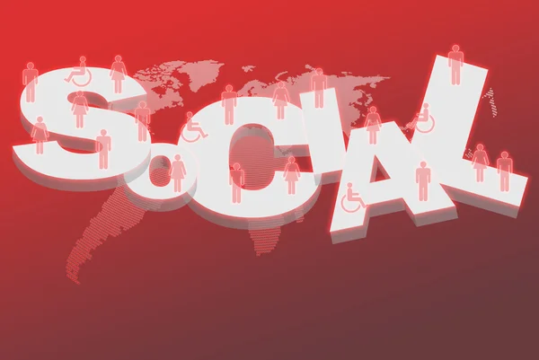 Das Geschäftskonzept des globalen Social Network Marketing — Stockfoto