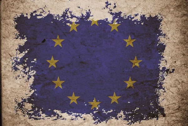 Флаг ЕС на старинной бумаге — стоковое фото