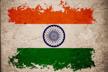 India flag on old vintage paper background concept clipart