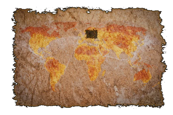 焼けた紙の背景地図の古いヴィンテージ — ストック写真