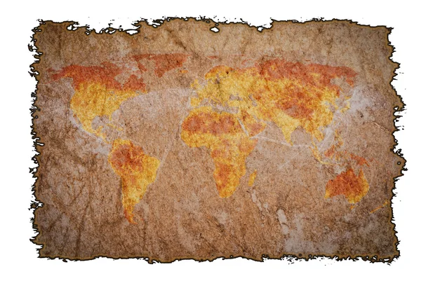 구운된 종이 배경에 오래 된 빈티지 지도 — 스톡 사진