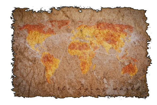 구운된 종이 배경에 오래 된 빈티지 지도 — 스톡 사진