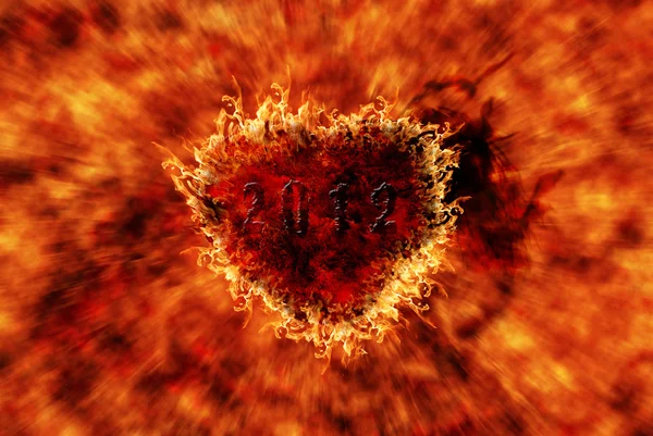 Burning heart with flame effect — Stock Photo, Image