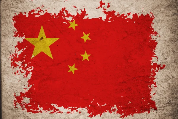 China flag on old vintage paper background concept — Stock Photo, Image