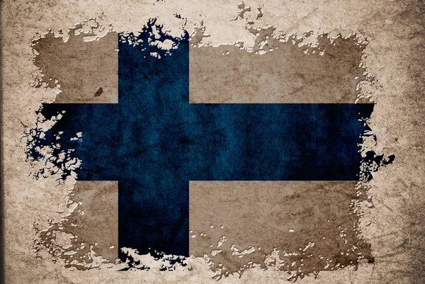 Eski vintage kağıt arka plan kavramı Finlandiya bayrağı — Stok fotoğraf