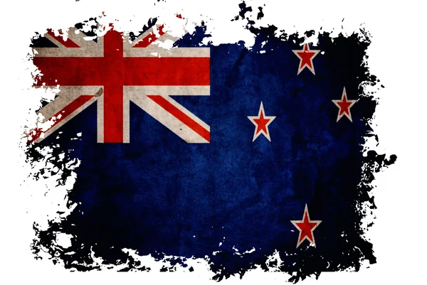 Bandera de Nueva Zelanda sobre papel viejo vintage en fondo blanco aislado —  Fotos de Stock