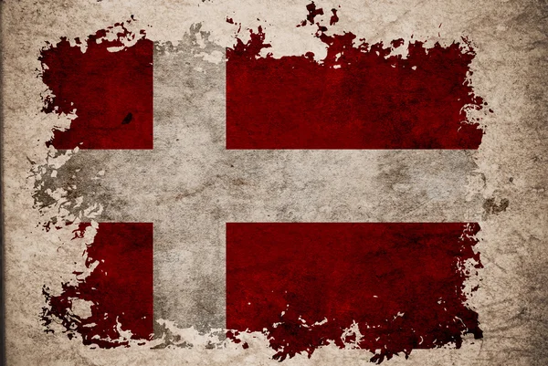 Dänemark-Flagge auf altem Altpapier-Hintergrundkonzept — Stockfoto