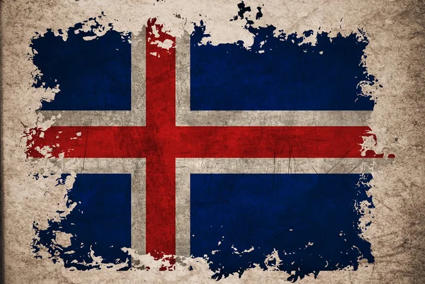 冰岛国旗上旧复古纸背景概念 — 图库照片