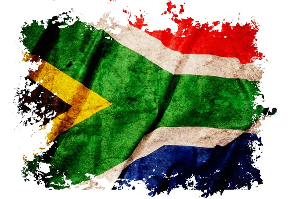 Bandiera sudafricana su vecchia carta vintage — Foto Stock