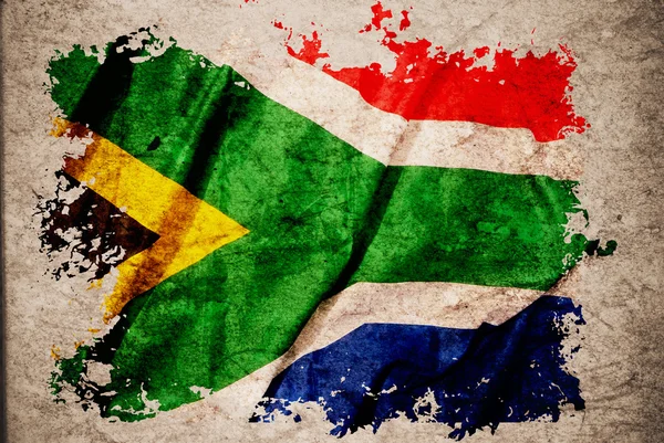stock image South Africa flag on old vintage paper