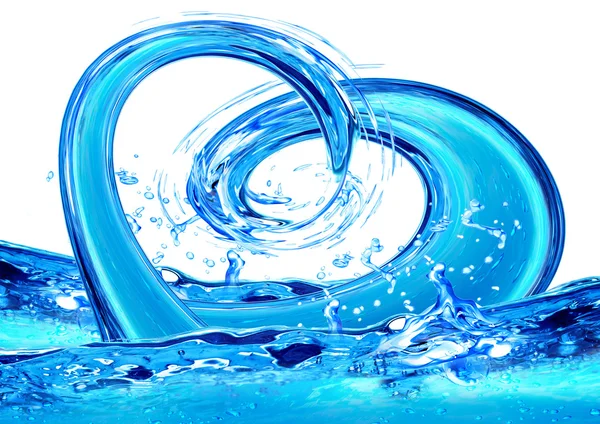 Абстрактное водное сердце — стоковое фото