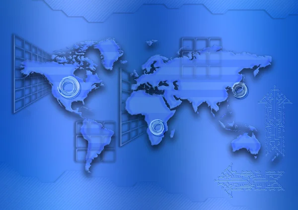 Background with the world map and label — Stockfoto