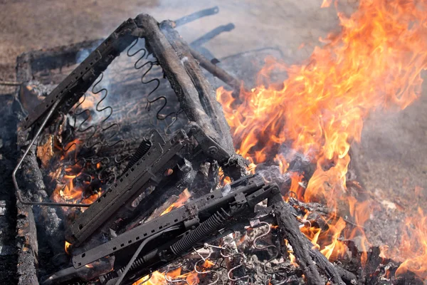 stock image Bed on the fire