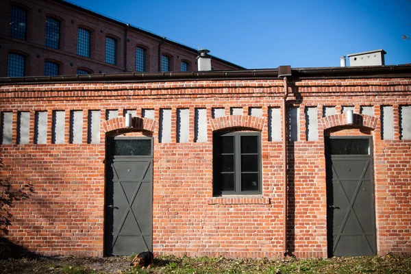 Double entrance in old factory — Stock Photo, Image