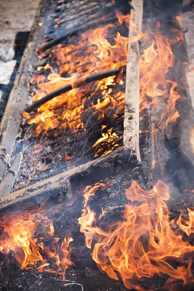 stock image Bed on the fire