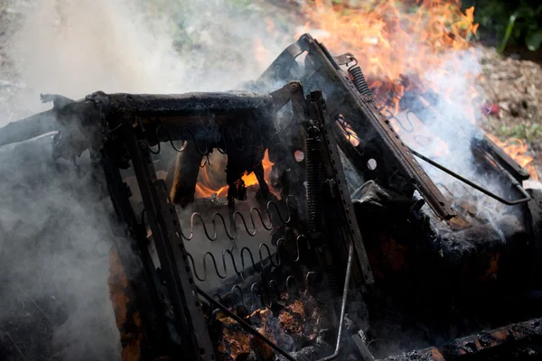 stock image Bed on the fire