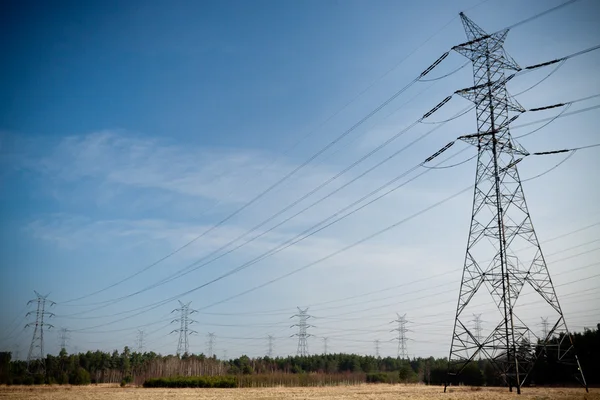 stock image Power pylons and wires