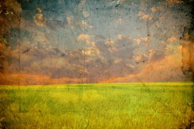 Grunge image of a field clipart