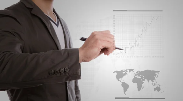 Business hand skriva graf — Stockfoto