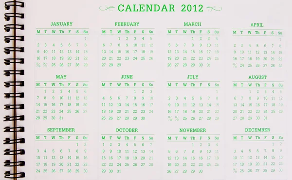 Ένα ημερολόγιο 2012 — Φωτογραφία Αρχείου