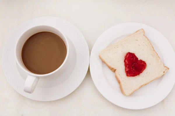 Toast with heart — Stock Photo, Image