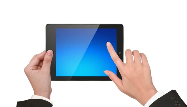 stock image Hand holding a touchpad pc