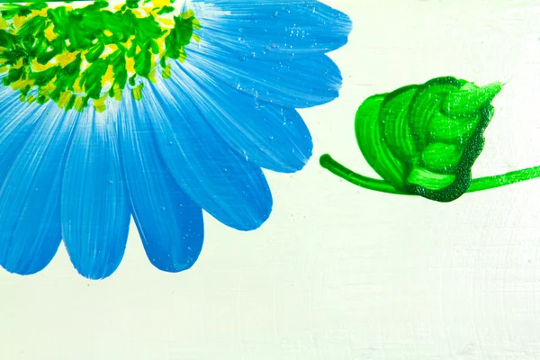 Blue flowers painting — Stock Photo, Image