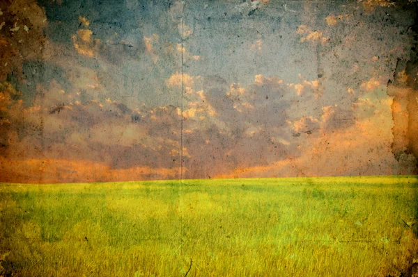 Grunge image of a field — Stock Photo, Image