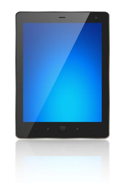 Μια σύγχρονη tablet pc με μπλε οθόνη — Φωτογραφία Αρχείου