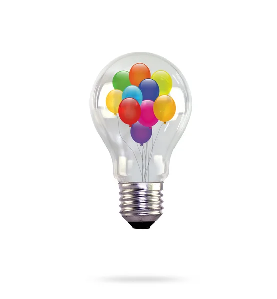 Ballonger i glödlampa — Stockfoto