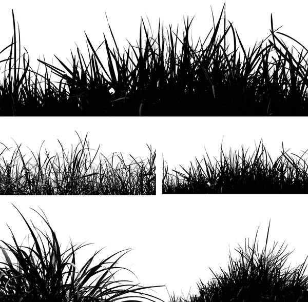 stock image Set of grass silhouettes