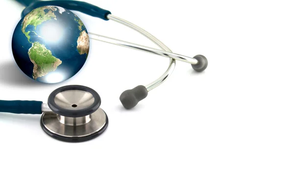stock image Stethoscope and earth