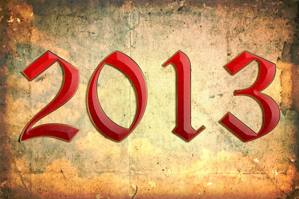 Year 2013 with grunge background — Stock Photo, Image