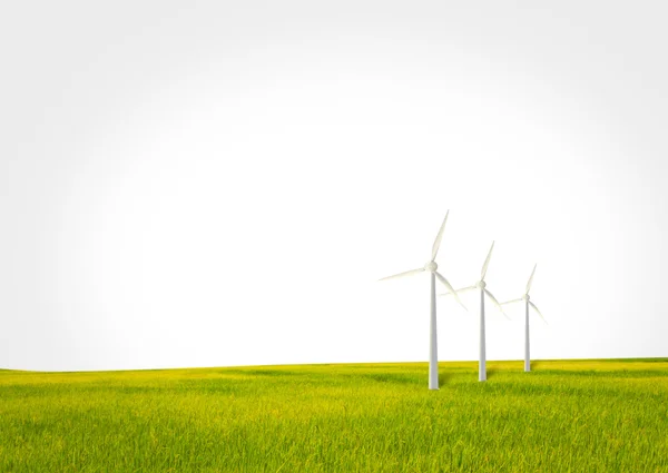 Rüzgar Türbini çimenlerin üzerinde — Stok fotoğraf