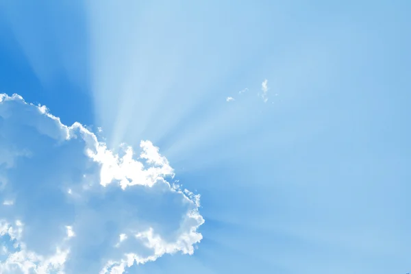 stock image Blue sky with sun and beautiful clouds