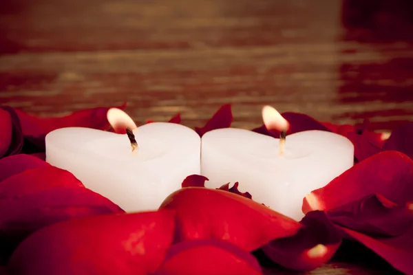 Valentines candles — Stock Photo, Image